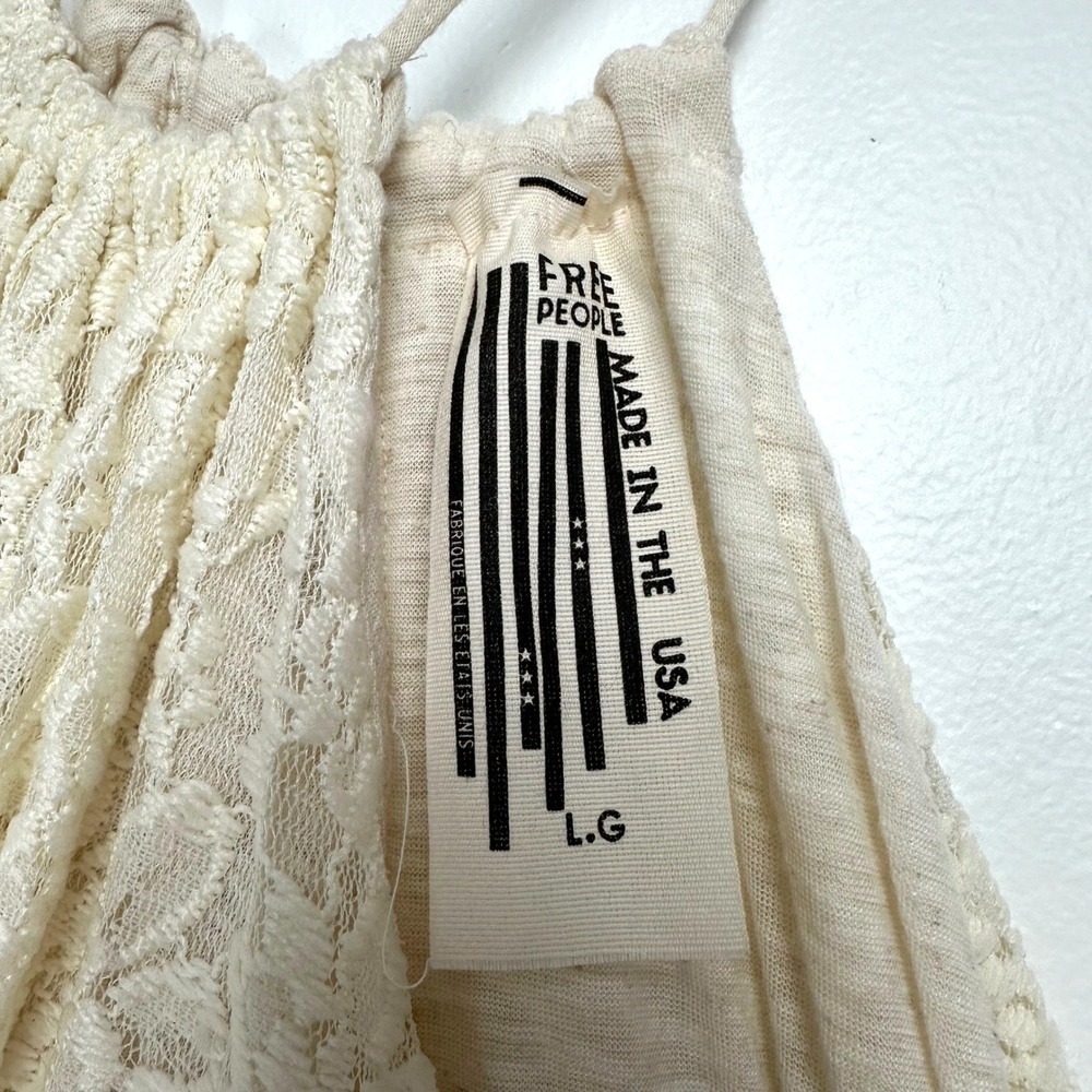 NWT Free People Olympia Lace Maxi Dress‎ Ivory White L - Picture 10 of 13